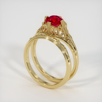 1.32 Ct. Ruby Ring, 18K Yellow Gold 2