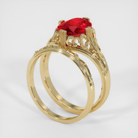 1.95 Ct. Ruby Ring, 18K Yellow Gold 2