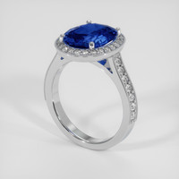 4.20 Ct. Blue Sapphire Ring, Platinum 950 2