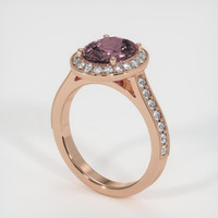 3.15 Ct. Pinkish Brown Sapphire Ring, 18K Rose Gold 2