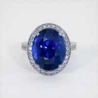 12.55 Ct. Blue Sapphire Ring, 18K White Gold 1