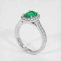 1.09 Ct. Emerald Ring, 18K White Gold 2