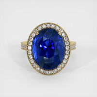12.55 Ct. Blue Sapphire Ring, 18K Yellow Gold 1