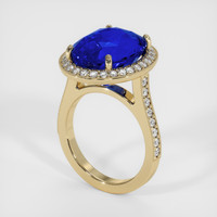 12.55 Ct. Blue Sapphire Ring, 18K Yellow Gold 2