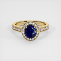 1.36 Ct. Blue Sapphire Ring, 18K Yellow Gold 1