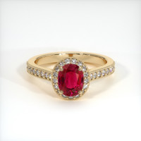 1.62 Ct. Ruby Ring, 18K Yellow Gold 1