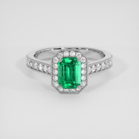 0.82 Ct. Emerald Ring, Platinum 950 1