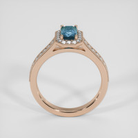 2.01 Ct. Greenish Blue Sapphire Ring, 14K Rose Gold 3