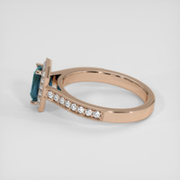 2.01 Ct. Greenish Blue Sapphire Ring, 14K Rose Gold 4