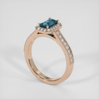 2.01 Ct. Greenish Blue Sapphire Ring, 18K Rose Gold 2