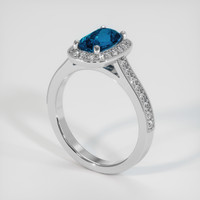 1.95 Ct. Greenish Blue Sapphire Ring, 10K White Gold 2