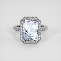 7.15 Ct. Blue Sapphire Ring, 14K White Gold 1