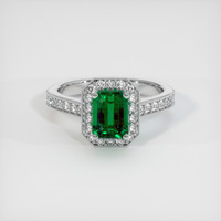 1.44 Ct. Emerald Ring, 18K White Gold 1