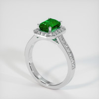 1.44 Ct. Emerald Ring, 18K White Gold 2