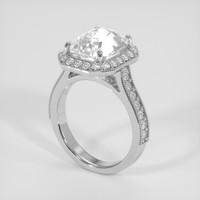 6.55 Ct. White Sapphire Ring, 18K White Gold 2