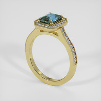 1.60 Ct. Greenish Blue Sapphire Ring, 14K Yellow Gold 2