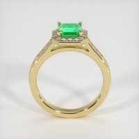 0.88 Ct. Emerald Ring, 18K Yellow Gold 3