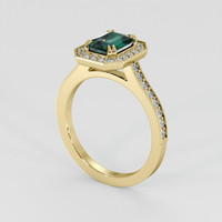 1.51 Ct. Bluish Green Sapphire Ring, 18K Yellow Gold 2