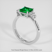 1.31 Ct. Emerald Ring, Platinum 950 2