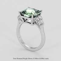 4.76 Ct. Green Prasiolite Ring, Platinum 950 2