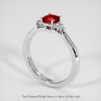 1.07 Ct. Ruby Ring, Platinum 950 2