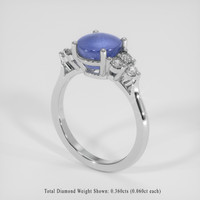 6.36 Ct. Blue Sapphire Ring, Platinum 950 2