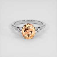 3.02 Ct. Padparadscha Sapphire Ring, Platinum 950 1