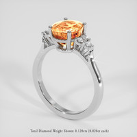 3.02 Ct. Padparadscha Sapphire Ring, Platinum 950 2