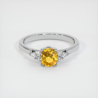 0.57 Ct. Orangish Yellow Sapphire Ring, Platinum 950 1