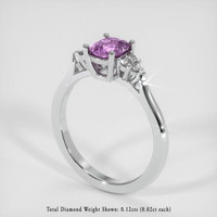 1.03 Ct. Pinkish Purple Sapphire Ring, Platinum 950 2