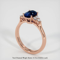 0.98 Ct. Sapphire Ring, 14K Rose Gold 2