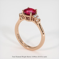 1.51 Ct. Ruby Ring, 14K Rose Gold 2