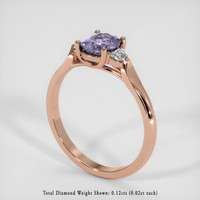 1.34 Ct. Purple Sapphire Ring, 14K Rose Gold 2