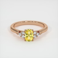 0.65 Ct. Yellow Sapphire Ring, 14K Rose Gold 1