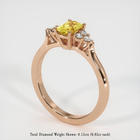0.65 Ct. Yellow Sapphire Ring, 14K Rose Gold 2