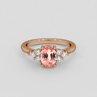 1.80 Ct. Padparadscha Sapphire Ring, 18K Rose Gold 1