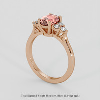 1.80 Ct. Padparadscha Sapphire Ring, 18K Rose Gold 2