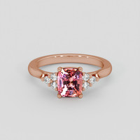 1.67 Ct. Padparadscha Sapphire Ring, 18K Rose Gold 1