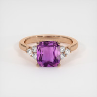 2.32 Ct. Pinkish Purple Sapphire Ring, 18K Rose Gold 1