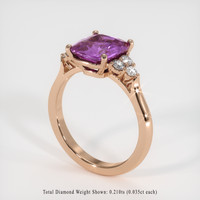 2.32 Ct. Pinkish Purple Sapphire Ring, 18K Rose Gold 2