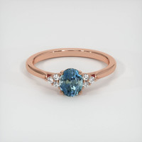 0.68 Ct. Sapphire Ring, 18K Rose Gold 1