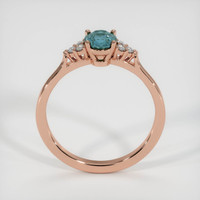 0.68 Ct. Greenish Blue Sapphire Ring, 18K Rose Gold 3
