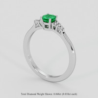 0.44 Ct. Emerald Ring, Silver 2