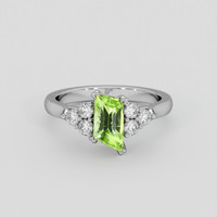 1.03 Ct. Yellowish Green Peridot Ring, Silver 1