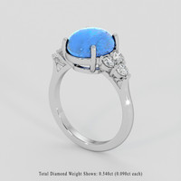 5.34 Ct. Blue Sapphire Ring, Silver 2