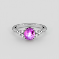 3.04 Ct. Pink Sapphire Ring, Silver 1