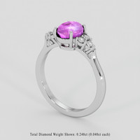 3.04 Ct. Pink Sapphire Ring, Silver 2