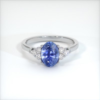 0.86 Ct. Blue Sapphire Ring, 10K White Gold 1