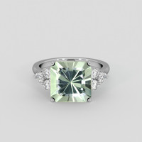 4.76 Ct. Green Prasiolite Ring, 10K White Gold 1