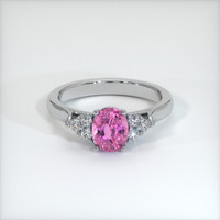1.44 Ct. Pink Sapphire Ring, 10K White Gold 1